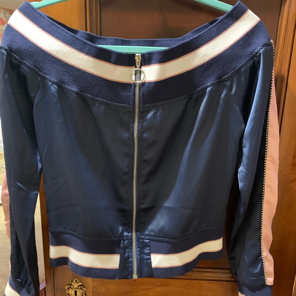 Satin zip jacket.